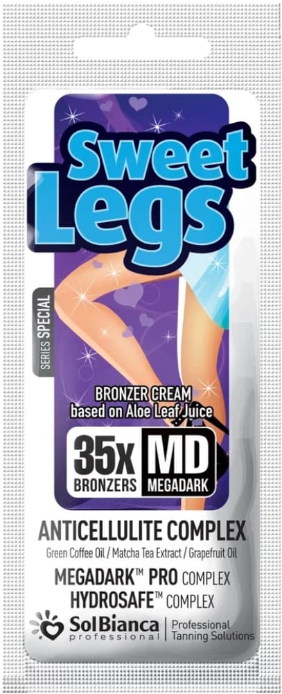 SolBianca Крем "Sweet Legs" для ног с маслами зеленого кофе, грейпфрута, экстрактом чая матча и 35-бронзаторами 15мл