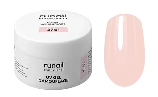 RuNail Камуфлирующий УФ-гель (цвет: Розовая карамель), 56 г