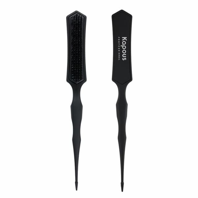 Kapous Расческа узкая - трехуровневая щетина, черного цвета