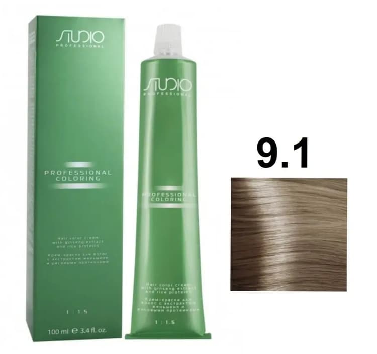 KAPOUS Studio S 9.1 очень светлый пепельный блонд 100 мл