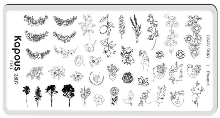 Kapous Nails Пластина для стемпинга "Crazy story" Flower 6