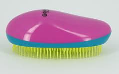 Dewal Щетка массажная для легкого расчесывания волос, овальная, розово-сине-желтая