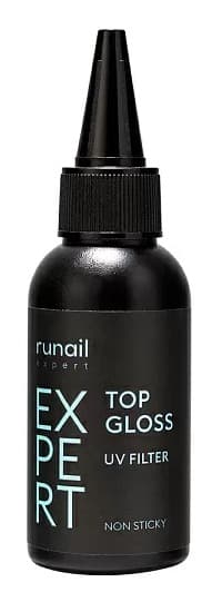 RuNail Expert Top Gloss Non Sticky Топ глянцевый с УФ-фильтром №118 50 мл.