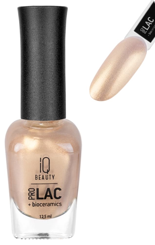 IQ BEAUTY PROLAC Лак для ногтей укрепляющий с биокерамикой 12.5 мл № 081 Golden haze