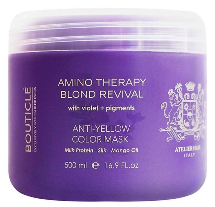 Bouticle ATELIER HAIR Восстанавливающая маска с анти-желтым эффектом для осветленных волос 500 мл