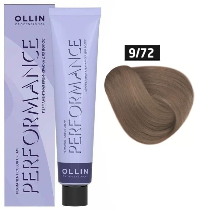 OLLIN PERFORMANCE  9/72 блондин коричнево-фиолетовый 60мл Перманентная крем-краска для волос