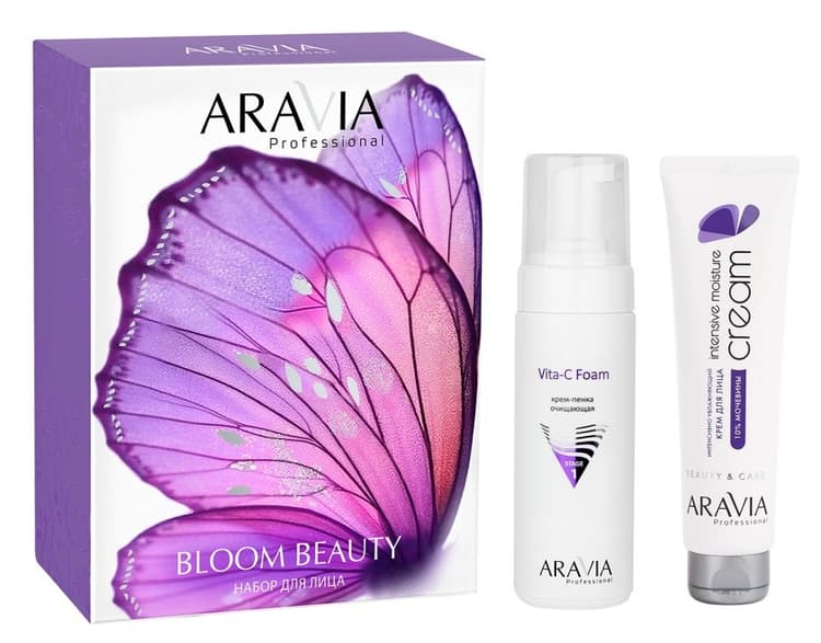 Aravia Набор для ухода за кожей лица Bloom Beauty (крем-пенка 160 мл + крем 100 мл) 