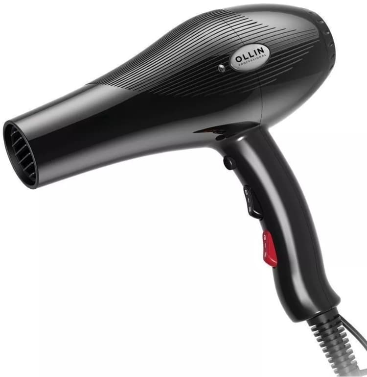 OLLIN Фен OL-7200 черный, 2 насадки, 2300-2600W