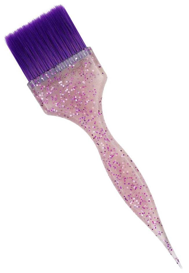 Gera Professional Кисть "Идеал", фиолетовая щетина, цвет полупрозрачный с фиолетовыми блестками