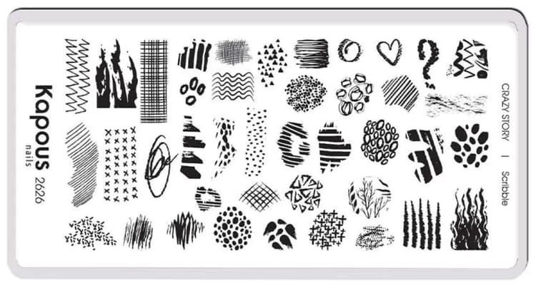 Kapous Nails Пластина для стемпинга "Crazy story" Scribble