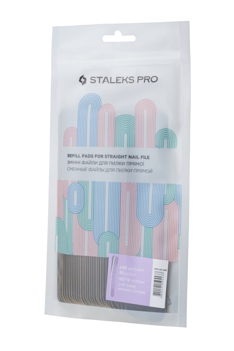 Staleks Сменные файлы черные для пилки EXPERT 20 прямой (на мягк. основе) 240 грит (30 шт)