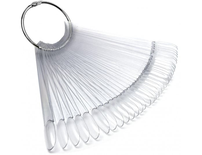 Палитра для лаков веер на кольце прозрачная форма овал, 50 ногтей