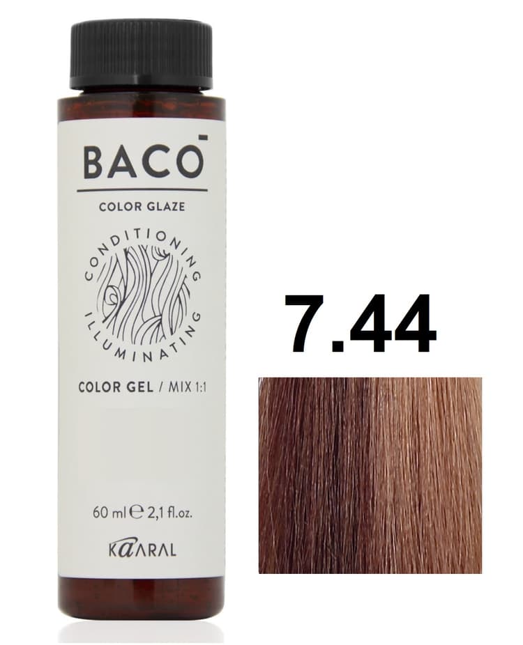 KAARAL Baco Color Glaze 7.44 средний блондин интенсивно-медный 60 мл