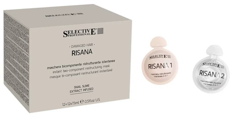 SELECTIVE RISANA Двухкомпонентная восстанавливающая маска мгновенного действия (12+12)*15 мл