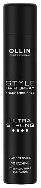 OLLIN STYLE Лак для волос ультрасильной фиксации без отдушки 75мл