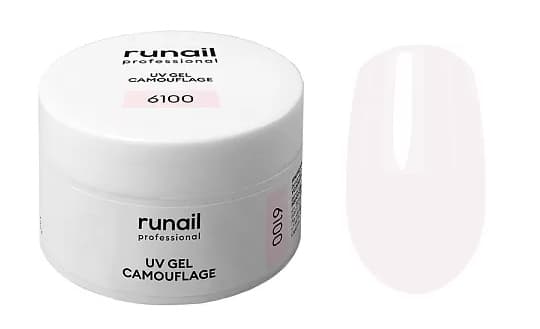 RuNail Камуфлирующий УФ-гель (цвет: фарфоровый френч), 30 г