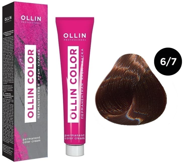 OLLIN COLOR  6/7 темно-русый коричневый 100 мл Перманентная крем-краска для волос