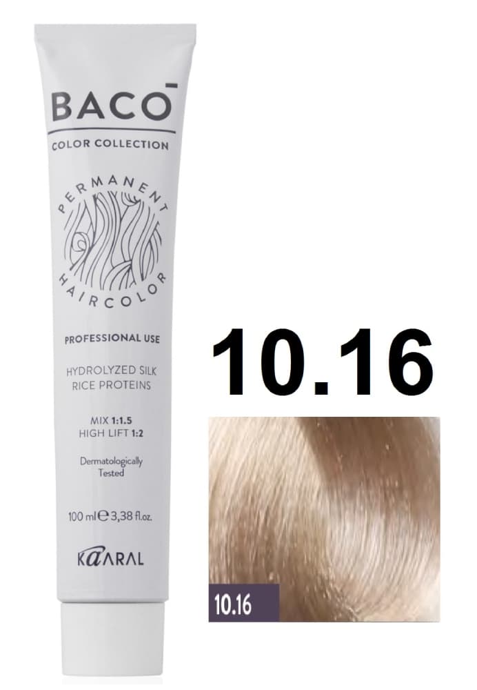 KAARAL Baco color  10.16 очень-очень светлый блондин пепельно-розовый 100 мл