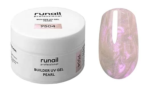 RuNail Моделирующий УФ-гель c жемчужным эффектом BUILDER UV GEL PEARL, 15г №9504