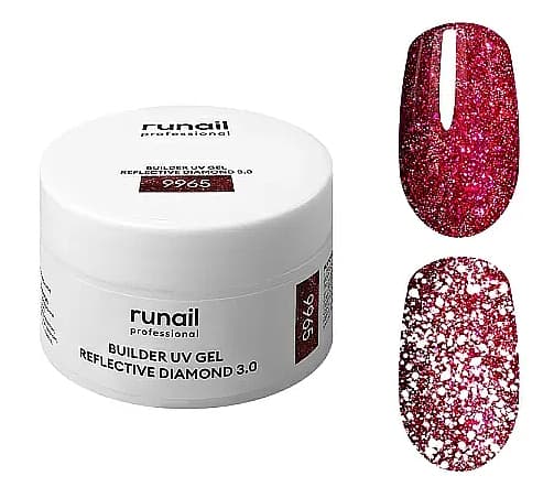 RuNail Моделирующий УФ-гель светоотражающий BUILDER UV GEL REFLECTIVE DIAMOND 3.0, 15г №9965