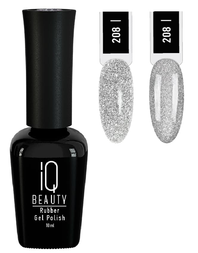 IQ BEAUTY Каучуковый гель-лак с кальцием №208 "Signal" Signal On светоотращающий 10мл