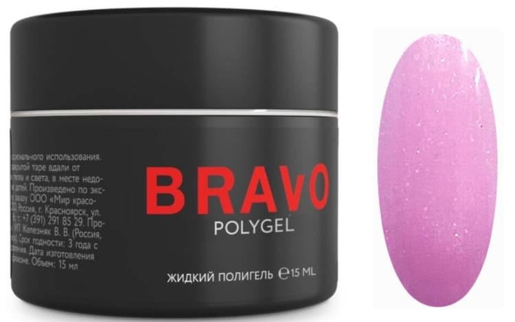 Bravo PolyGel Жидкий полигель №15 с шиммером, 15 мл 