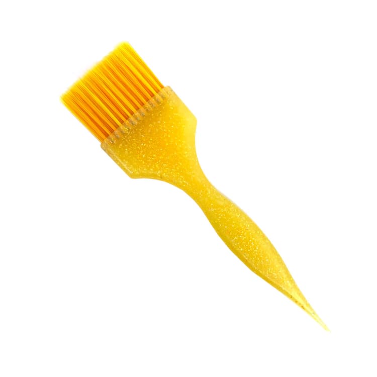 Gera Professional Кисть "Идеал", желтая щетина, цвет светло-желтый с блестками