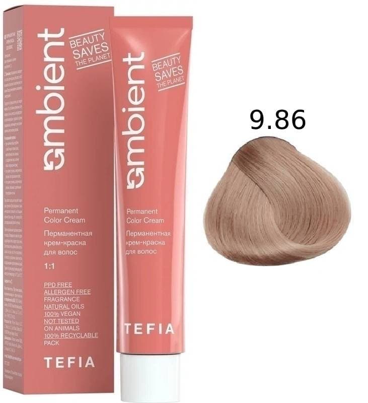 TEFIA AMBIENT 9.86 Очень светлый блондин коричнево-махагоновый 60 мл
