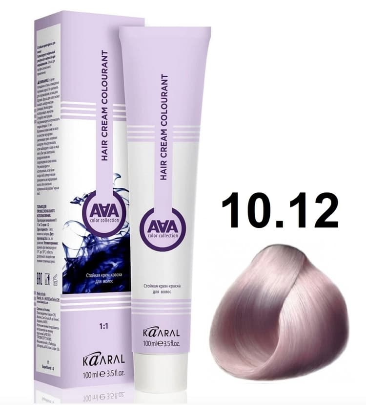 KAARAL AAA Hair crem colorant 10.12 Очень очень светлый пепельно-фиолетовый блондин 100мл