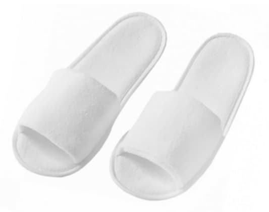 Тапочки с открытым мысом махровые нескользящие - 1 пара