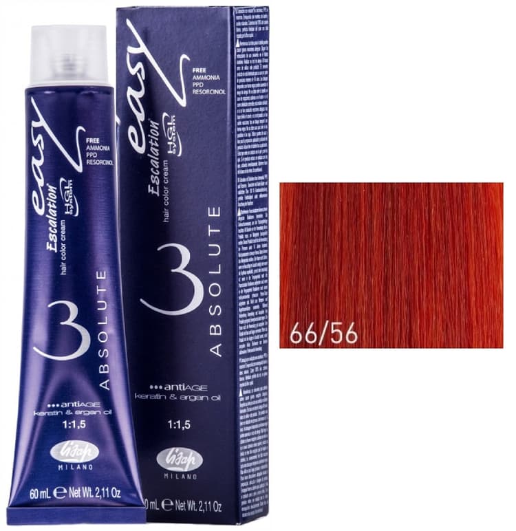 Lisap Absolute 66/56 глубокий темный блондин красный коралл 60 мл