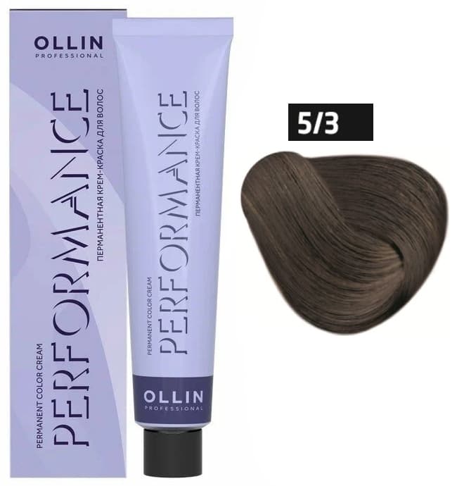 OLLIN PERFORMANCE  5/3 светлый шатен золотистый 60мл Перманентная крем-краска для волос