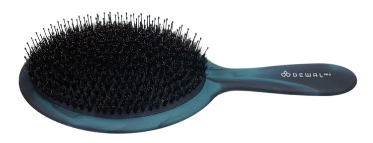 Dewal Щетка массажная SATIN овальная, нейлоновые штифты + натуральная щетина, 15 рядов,Soft Touch покрытие
