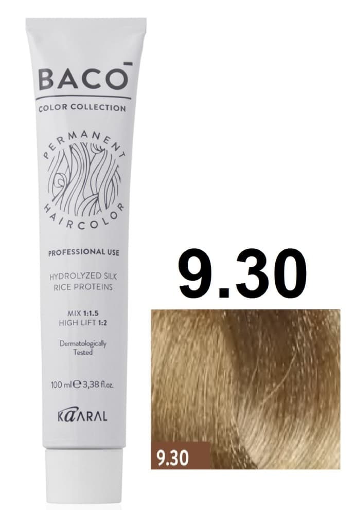 KAARAL Baco color  9.30 очень светлый золотистый блондин 100 мл.