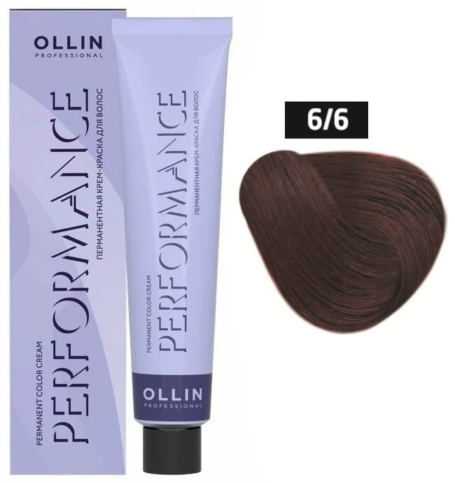 OLLIN PERFORMANCE  6/6 темно-русый красный 60мл Перманентная крем-краска для волос