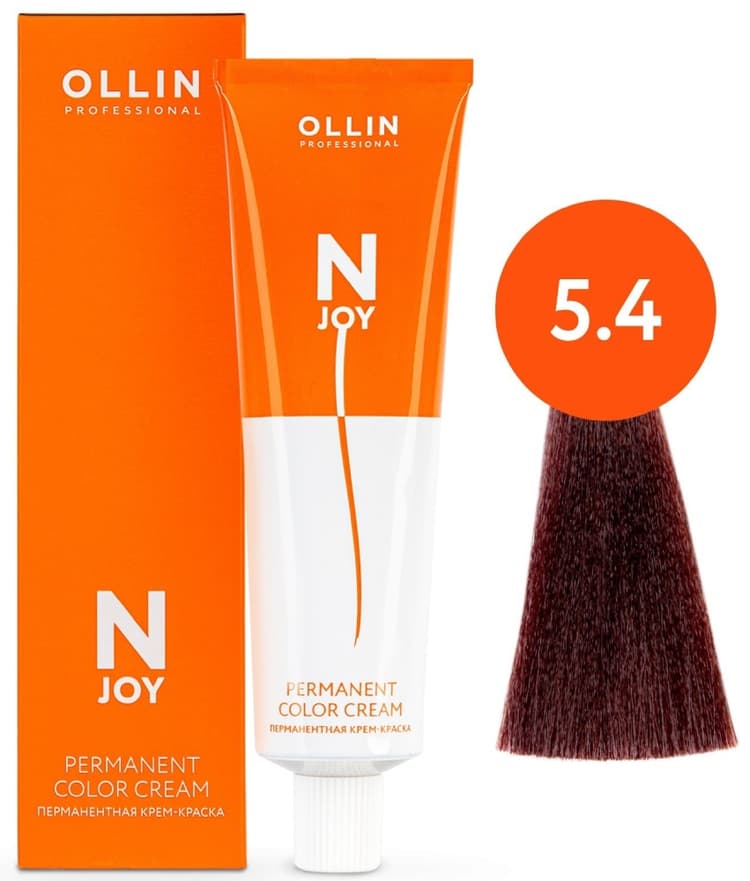 OLLIN "N-JOY"  5/4 – светлый шатен медный, перманентная крем-краска для волос 100мл