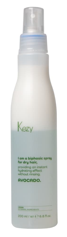Kezy I am AVOCADO Спрей двухфазный без смывания с маслом авокадо для быстрого увлажняющего эффекта, 200 мл.