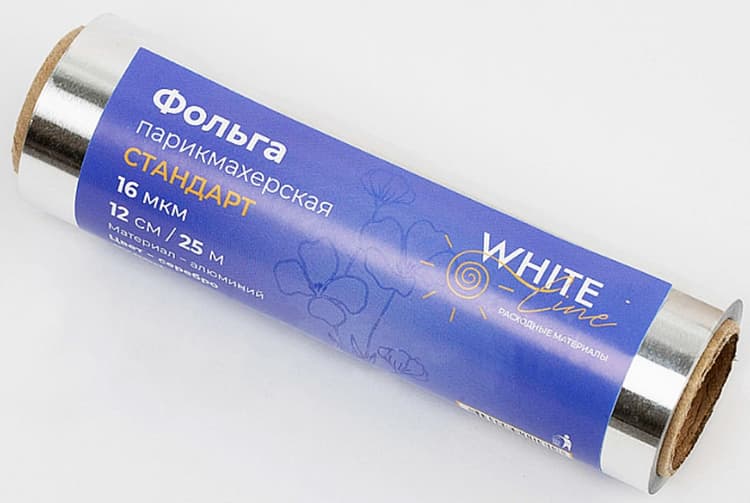 Фольга парикмахерская 25 м 16мкр, серебро