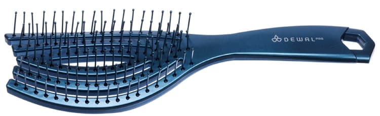 Dewal Щетка продувная New Flexi синяя, нейлон.штифты, антистатик, 6 рядов