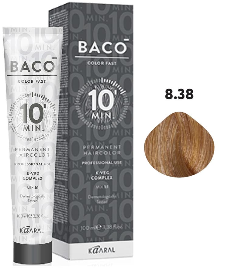 KAARAL Baco Color Fast 8.38 светлый блондин золотисто-коричневый 100 мл