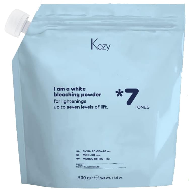 KEZY Нелетучий белый обесвечивающий порошок для быстрого суперосветления до 7 тонов 500 гр.