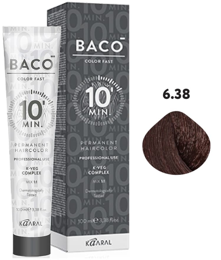 KAARAL Baco Color Fast 6.38 темный блондин золотисто-коричневый 100 мл
