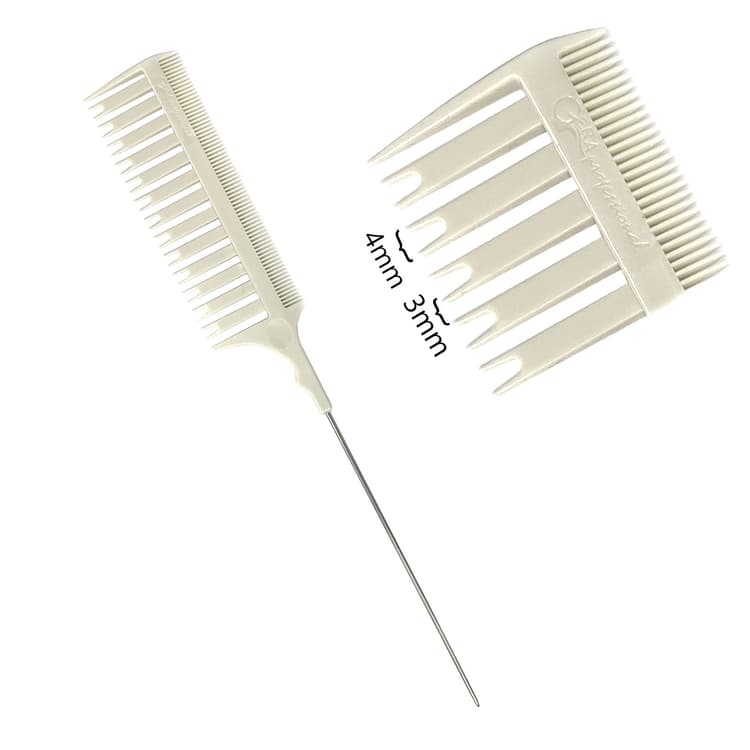 Gera Professional Расческа "Революция" R-1 для мелирования крупных прядей, с мет. хвост., цвет белый