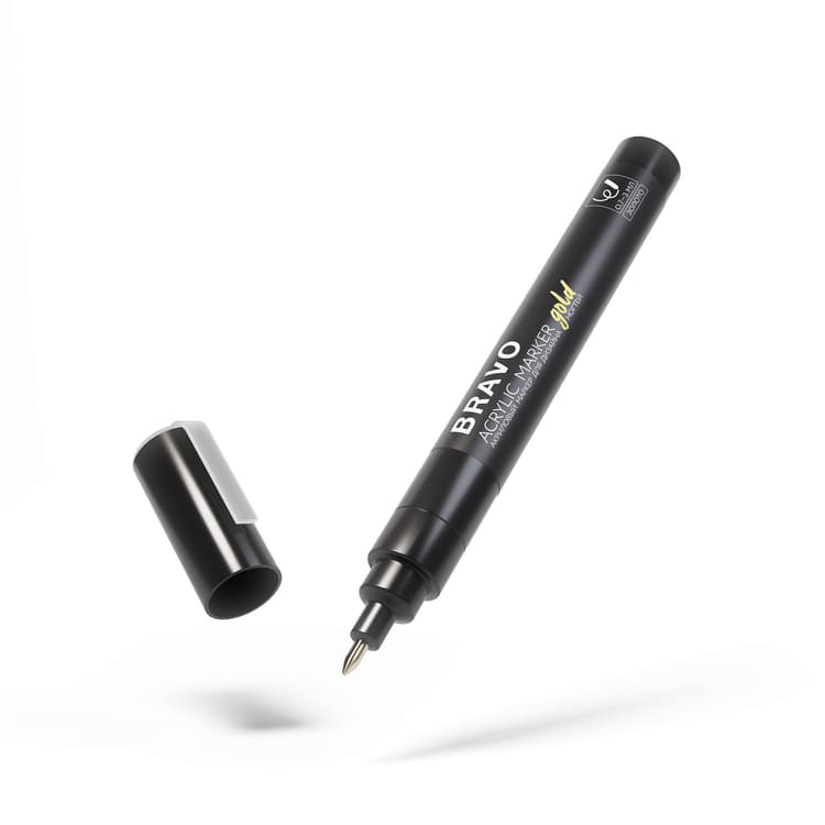 Bravo Акриловый маркер для дизайна ногтей, цв. Золотой